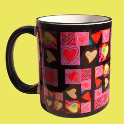 Taza cerámica premium corazones