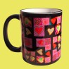 Taza cerámica premium corazones