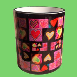 Taza cerámica premium corazones
