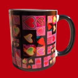 Taza cerámica premium corazones