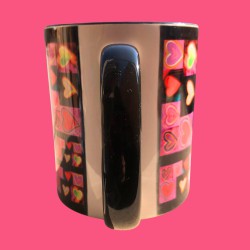 Taza cerámica premium corazones