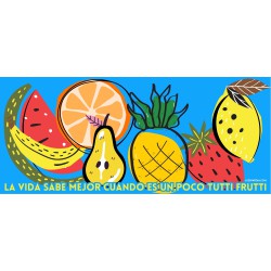 Taza mug con ilustración frutal cerámica premium