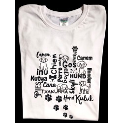 camiseta perruna 100% algodón peinado de 150g en varios colores y de manga corta