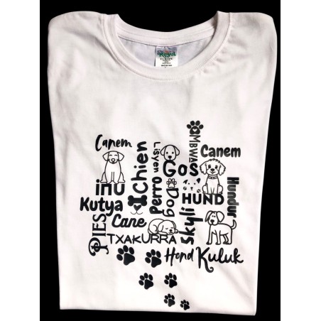 camiseta perruna 100% algodón peinado de 150g en varios colores y de manga corta