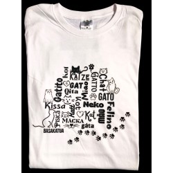 camiseta gatuna 100% algodón peinado de 150g en varios colores y de manga corta