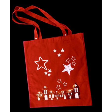 Totebag rojo navidad 100% algodon