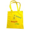 totebag 100% algodón, color amarillo con ilustración mosquito time
