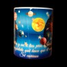 pack universo, taza calidad premium y llavero ilustrado por las dos caras